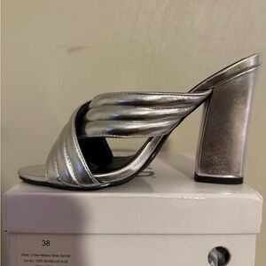 Silver Metallic Mule Sandal